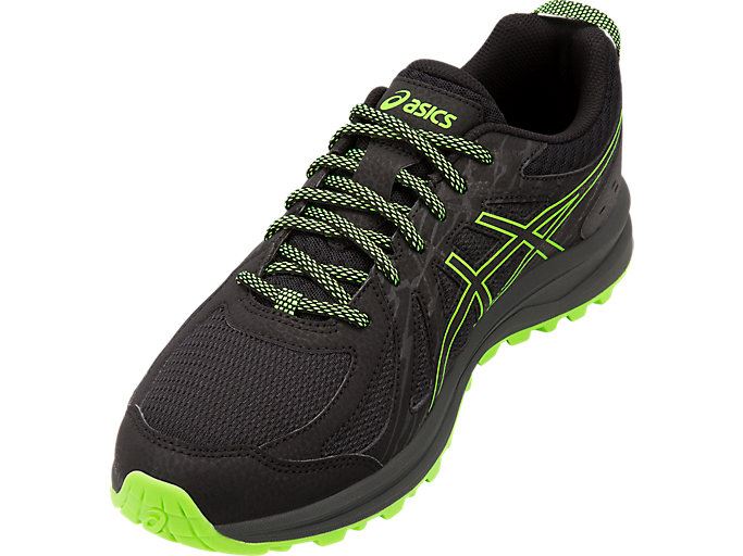 Black / Green Asics Frequent Trail Men's Running Shoes | SRNA2759