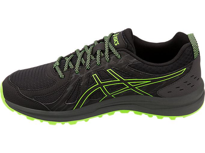 Black / Green Asics Frequent Trail Men's Running Shoes | SRNA2759