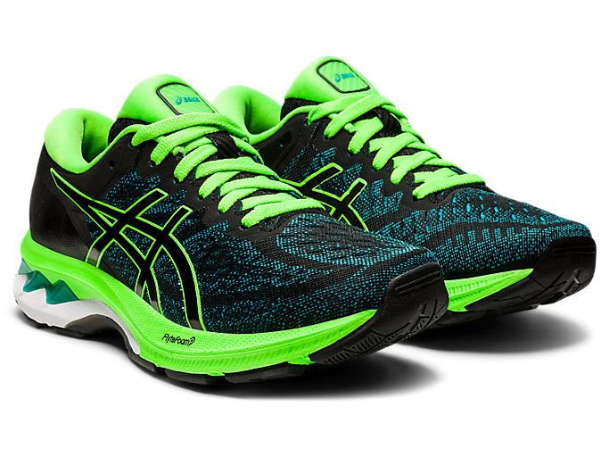 Black / Green Asics GEL-KAYANO 27 GS Kids' Sneakers | XVZL1003