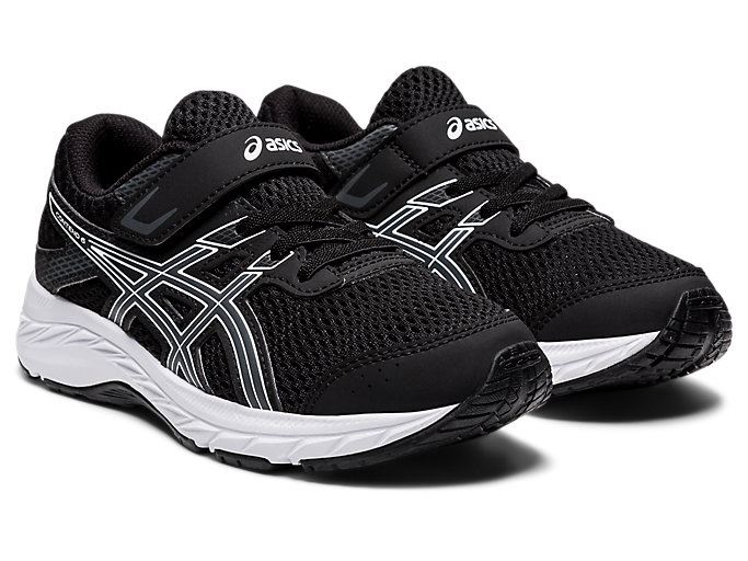 Black / Grey Asics Contend 6 PS Kids' Sneakers | IOFX8562