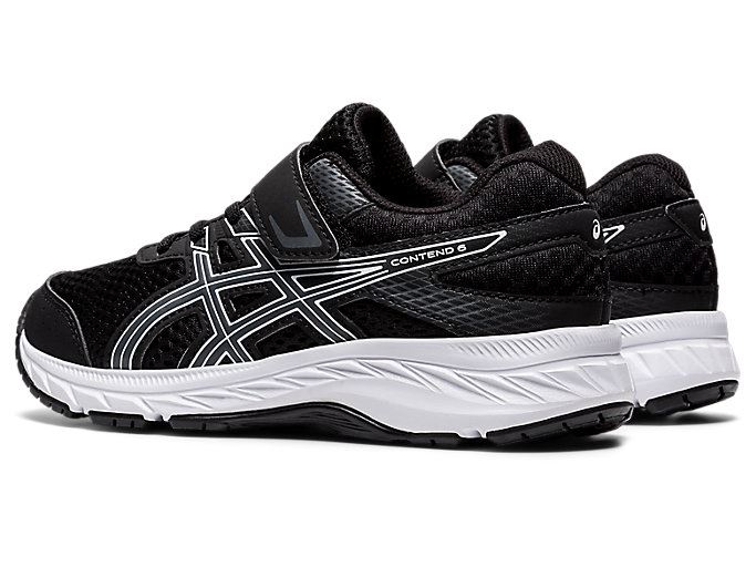 Black / Grey Asics Contend 6 PS Kids' Sneakers | IOFX8562