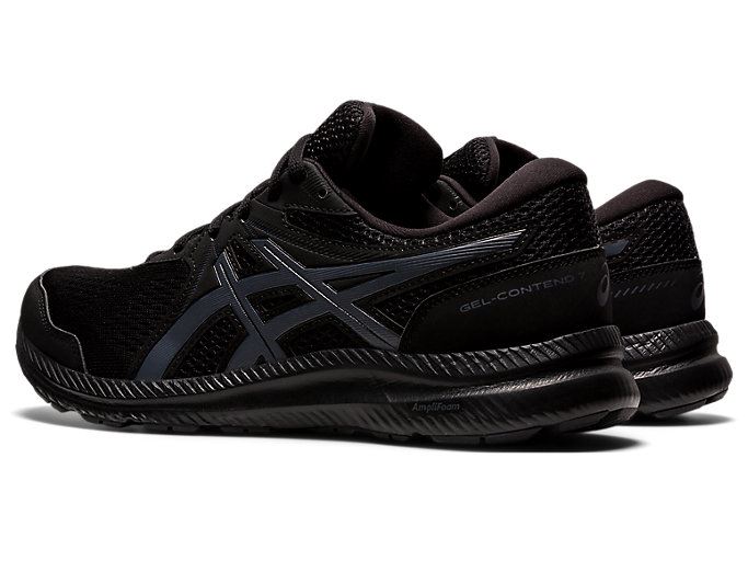 Black / Grey Asics GEL-CONTEND 7 (4E) Men's Running Shoes | YDEV1724