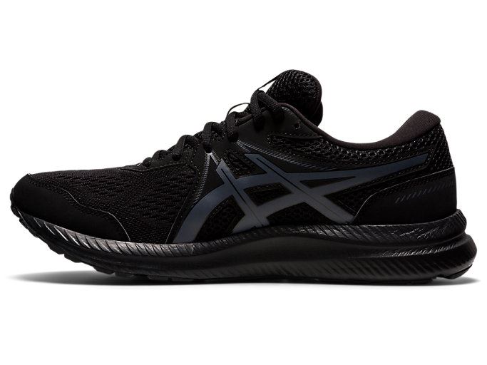 Black / Grey Asics GEL-CONTEND 7 (4E) Men's Running Shoes | YDEV1724