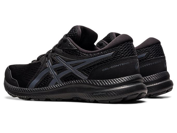 Black / Grey Asics GEL-CONTEND 7 (D) Women's Running Shoes | XJEM7461