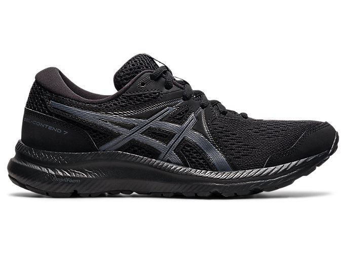 Black / Grey Asics GEL-CONTEND 7 Women's Running Shoes | JEUU8314