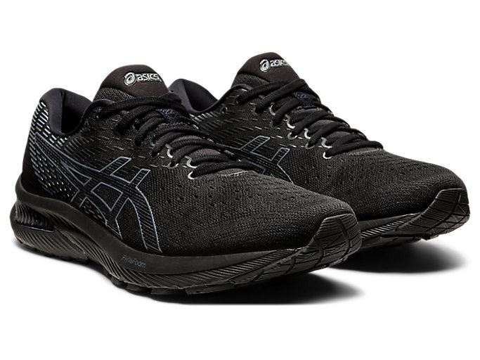 Black / Grey Asics GEL-CUMULUS 22 Men's Running Shoes | DCPD3376