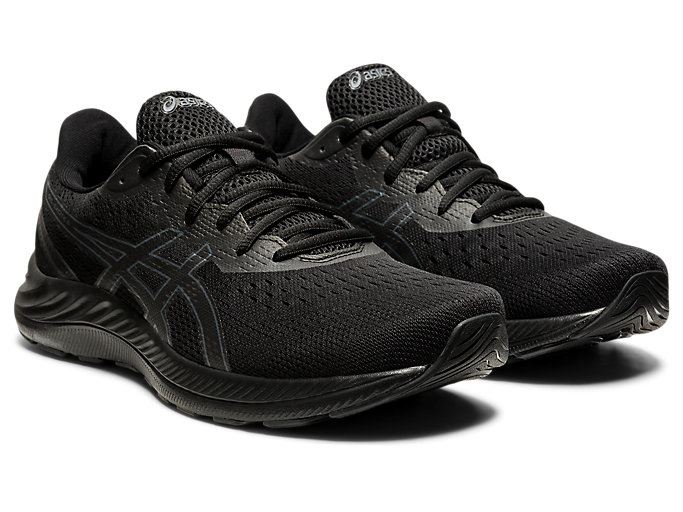 Black / Grey Asics GEL-EXCITE 8 Men's Running Shoes | PEHN0401