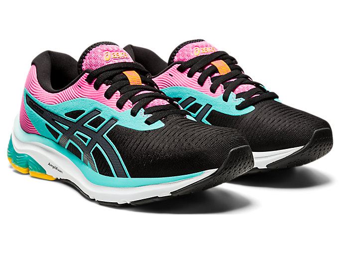 Black / Grey Asics GEL-PULSE 12 Women's Running Shoes | AVUH2805