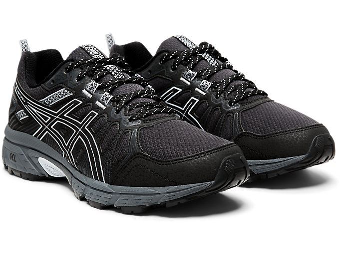 Black / Grey Asics GEL-VENTURE 7 (D) Women's Trail Running Shoes | WCEQ9227