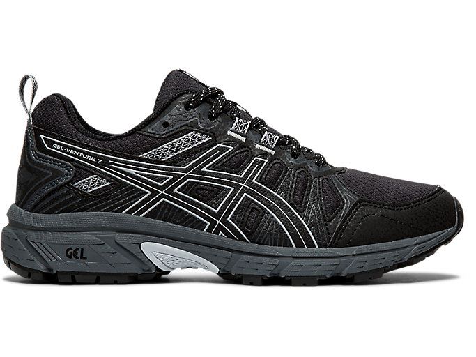 Black / Grey Asics GEL-VENTURE 7 (D) Women\'s Trail Running Shoes | WCEQ9227