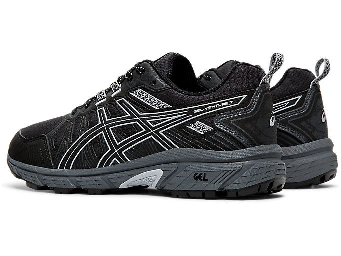 Black / Grey Asics GEL-VENTURE 7 Women's Running Shoes | LHUY3132