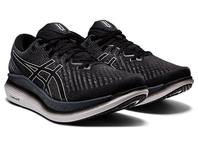 Black / Grey Asics GLIDERIDE 2 (2E) Men's Running Shoes | KKEF5869