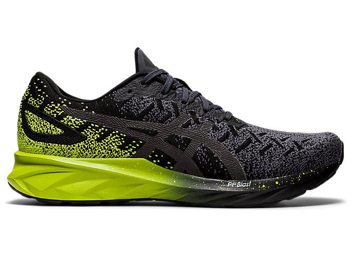 Black / Light Green Asics DYNABLAST Men's Running Shoes | LETA1187