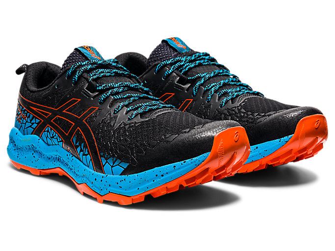 Black / Light Turquoise Asics FujiTrabuco Lyte Men's Trail Running Shoes | AIGB6142