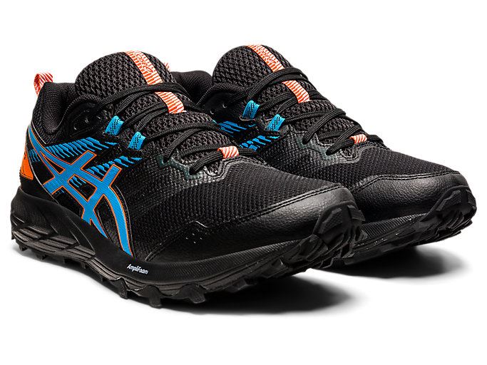 Black / Light Turquoise Asics GEL-SONOMA 6 Men's Trail Running Shoes | KMZF2850