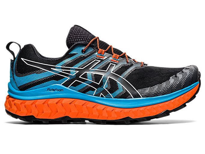 Black / Light Turquoise Asics TRABUCO MAX Men\'s Trail Running Shoes | WKNQ4616