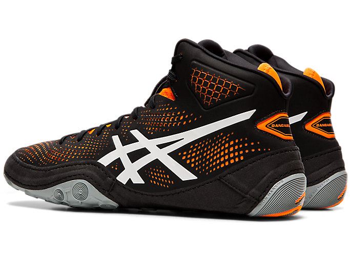 Black / Orange Asics DAN GABLE EVO 2 Men's Wrestling Shoes | BSWU7639