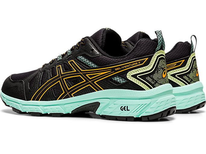 Black / Orange Asics GEL-VENTURE 7 Women's Running Shoes | VLXM7708