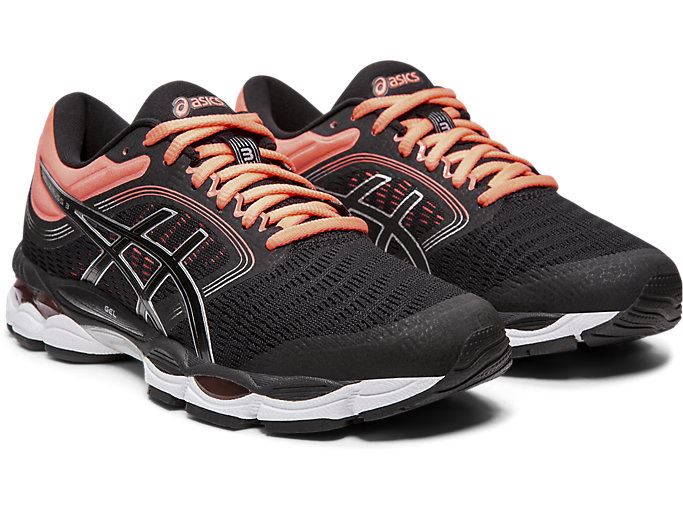 Black / Orange Coral Asics GEL-ZIRUSS 3 Women's Running Shoes | XXPT3233