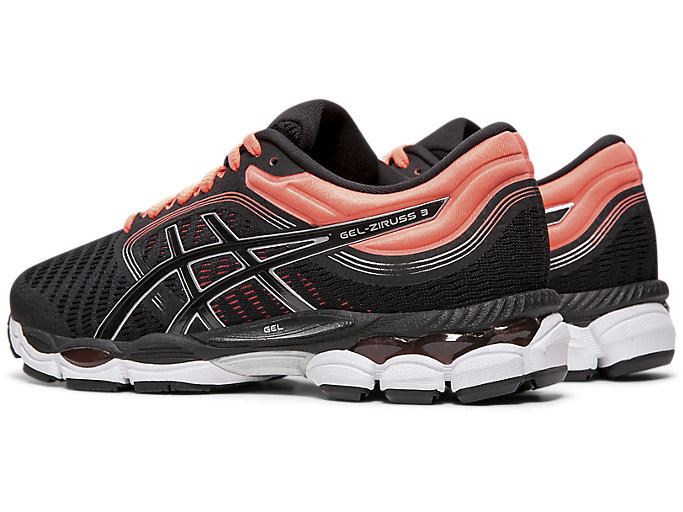 Black / Orange Coral Asics GEL-ZIRUSS 3 Women's Running Shoes | XXPT3233