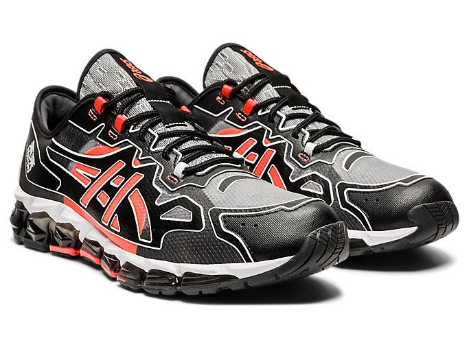 Black / Orange Red Asics GEL-QUANTUM 360 6 Men's Sneakers | FLAY9538