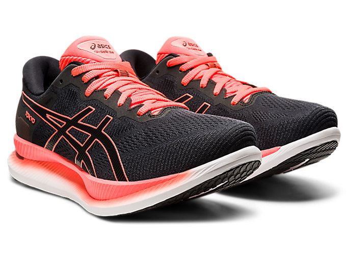 Black / Orange Red Asics GLIDERIDE Men's Running Shoes | TPDV1009