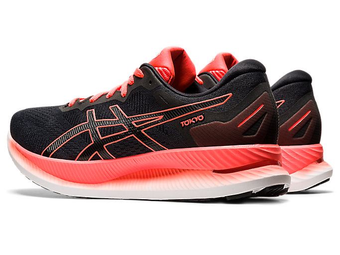 Black / Orange Red Asics GLIDERIDE Men's Running Shoes | TPDV1009