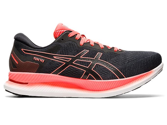 Black / Orange Red Asics GLIDERIDE Men\'s Running Shoes | TPDV1009