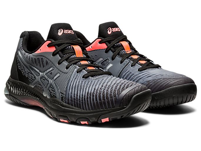 Black / Orange Red Asics NETBURNER BALLISTIC FF 2 L.E. Women's Volleyball Shoes | DTBZ7927