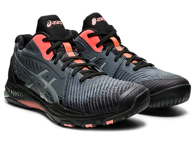 Black / Orange Red Asics NETBURNER BALLISTIC FF MT 2 L.E. Men's Volleyball Shoes | WPEK6753