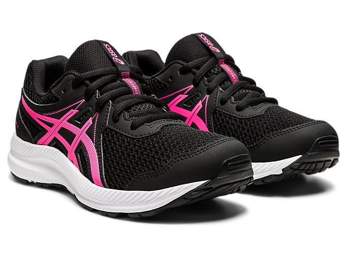 Black / Pink Asics CONTEND 7 GS Kids' Sneakers | LQSR4556