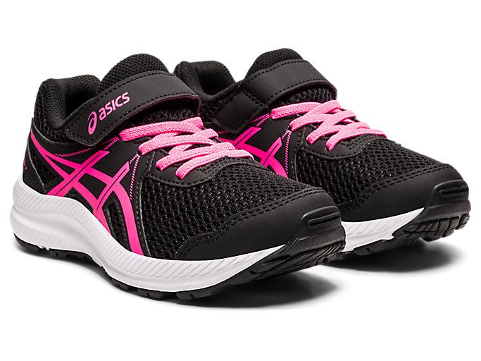 Black / Pink Asics CONTEND 7 PS Kids' Sneakers | ZLTR6096