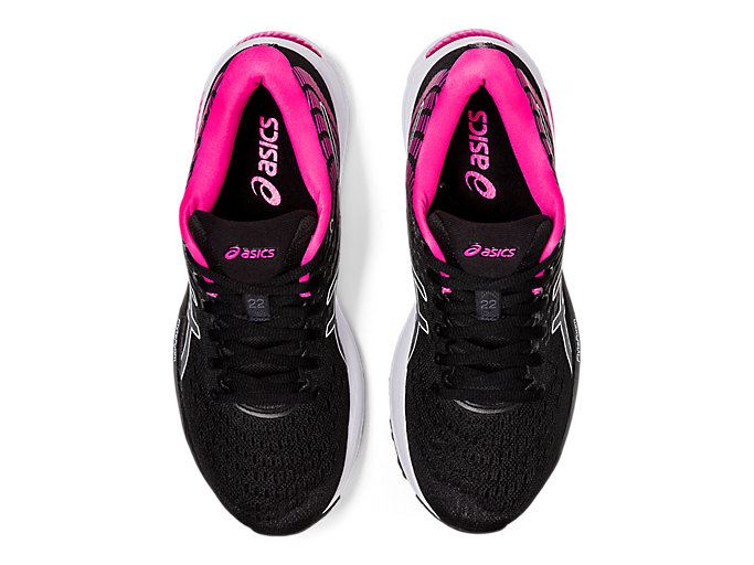 Black / Pink Asics GEL-CUMULUS 22 Women's Running Shoes | MCAM3510