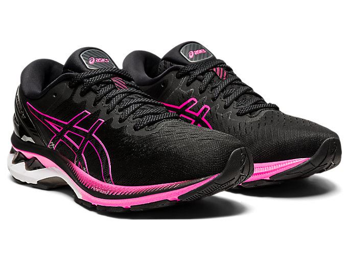 Black / Pink Asics GEL-KAYANO 27 Women's Running Shoes | OGRX6925