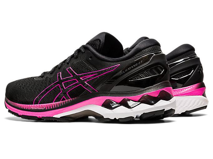 Black / Pink Asics GEL-KAYANO 27 Women's Running Shoes | OGRX6925