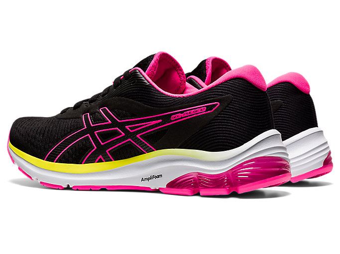 Black / Pink Asics GEL-PULSE 12 Women's Running Shoes | EEHC0977