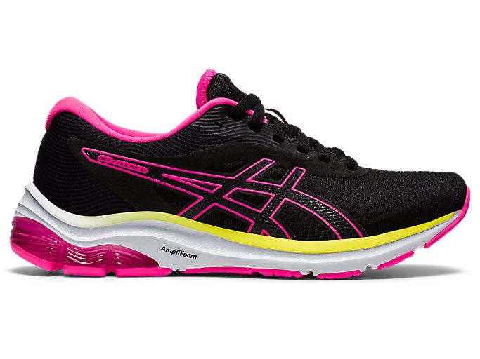 Black / Pink Asics GEL-PULSE 12 Women\'s Running Shoes | EEHC0977