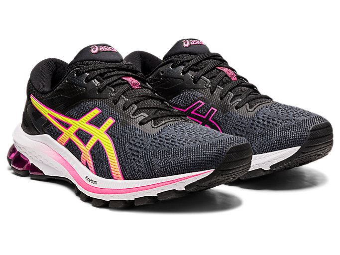 Black / Pink Asics GT-1000 10 Women's Running Shoes | FQBZ2100