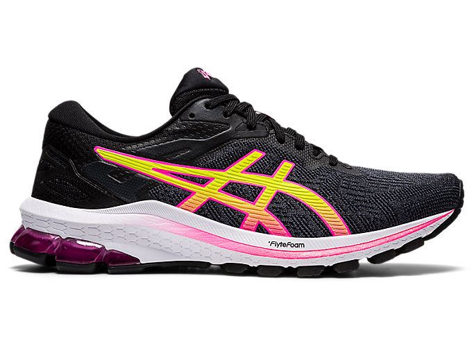 Black / Pink Asics GT-1000 10 Women\'s Running Shoes | FQBZ2100