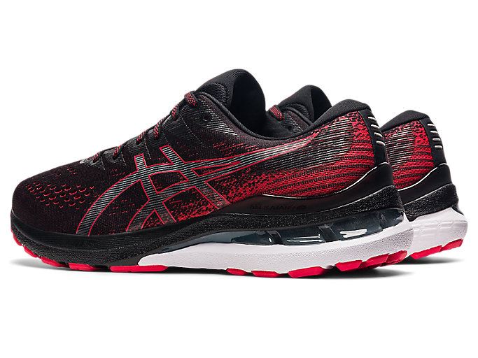 Black / Red Asics GEL-KAYANO 28 Men's Running Shoes | LVFR3331