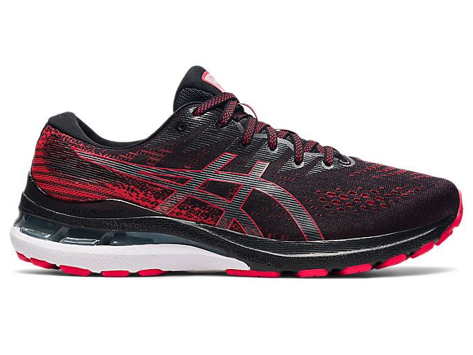 Black / Red Asics GEL-KAYANO 28 Men's Running Shoes | LVFR3331