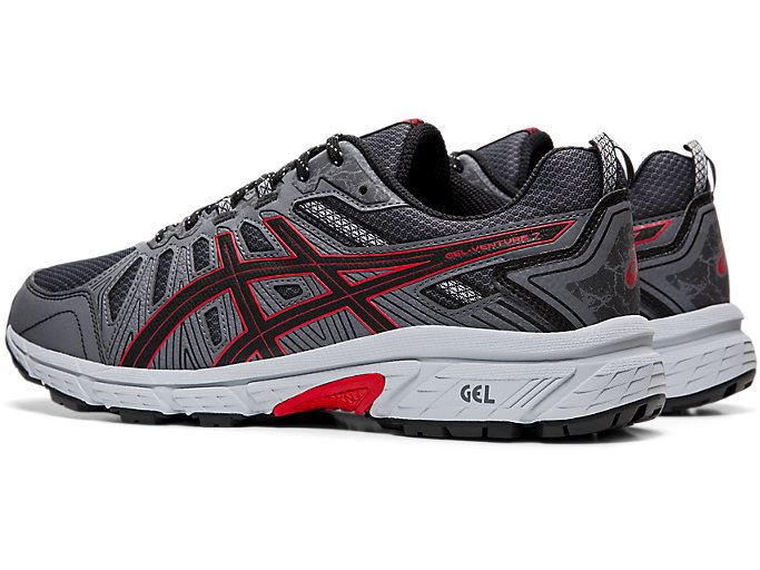 Black / Red Asics GEL-VENTURE 7 Men's Trail Running Shoes | IJBE9266