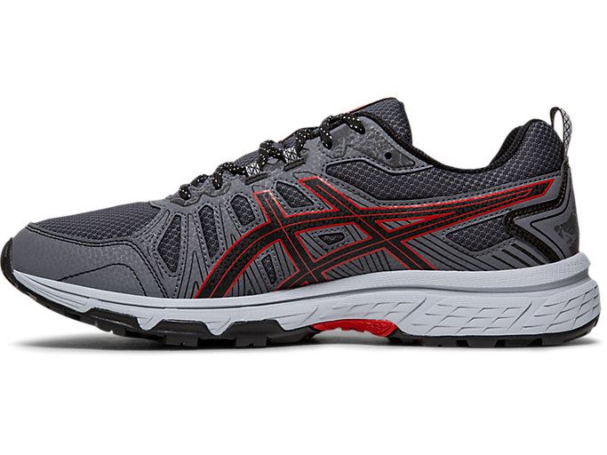 Black / Red Asics GEL-VENTURE 7 Men's Trail Running Shoes | IJBE9266