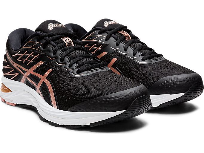 Black / Rose Gold Asics GEL-CUMULUS 21 Men's Running Shoes | XRLL1323