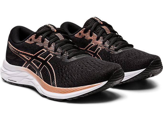 Black / Rose Gold Asics GEL-Excite 7 Women's Running Shoes | WLWO1313