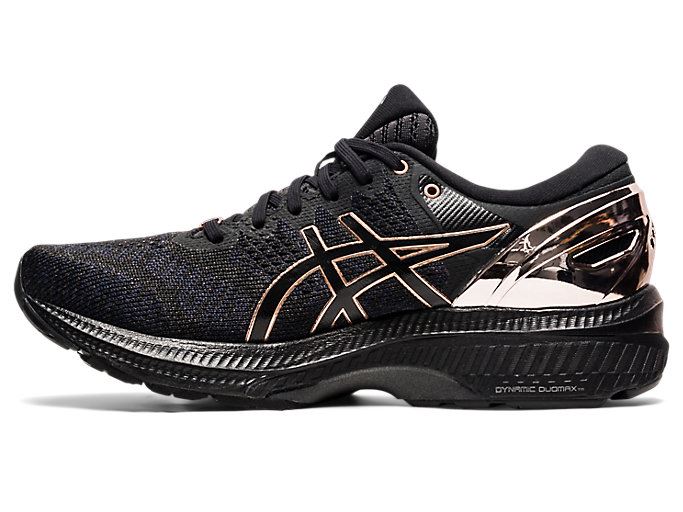 Black / Rose Gold Asics GEL-KAYANO 27 Women's Running Shoes | HVVH1985