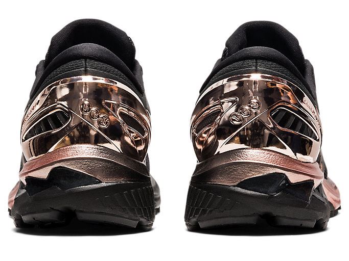 Black / Rose Gold Asics GEL-KAYANO 27 Women's Running Shoes | HVVH1985