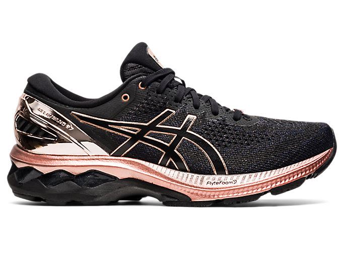 Black / Rose Gold Asics GEL-KAYANO 27 Women\'s Running Shoes | HVVH1985