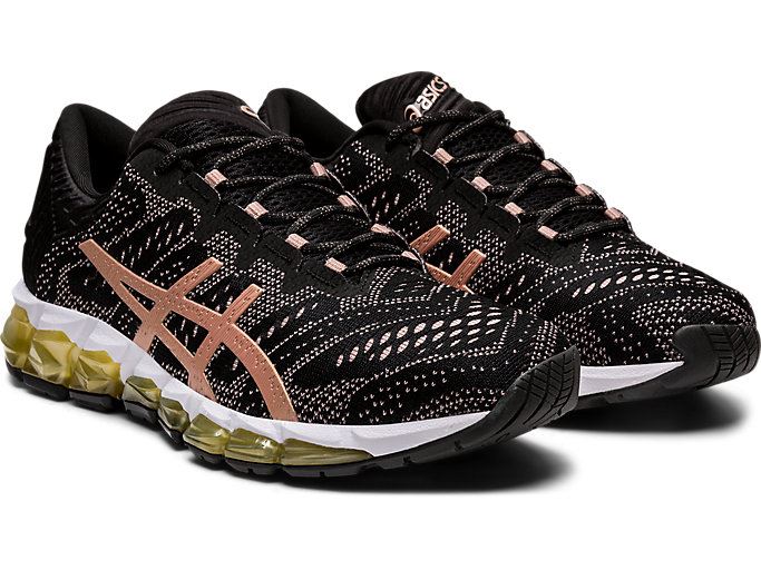 Black / Rose Gold Asics GEL-QUANTUM 360 5 JCQ Women's Sneakers | GXEA2145