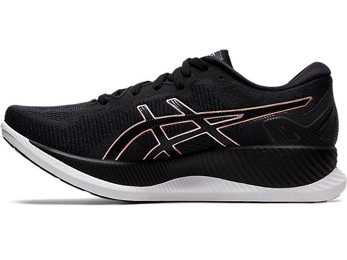 Black / Rose Gold Asics GLIDERIDE Women's Running Shoes | FNSA0130